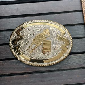 Crumrine Barrel Racer Trophy Western Belt Buckle